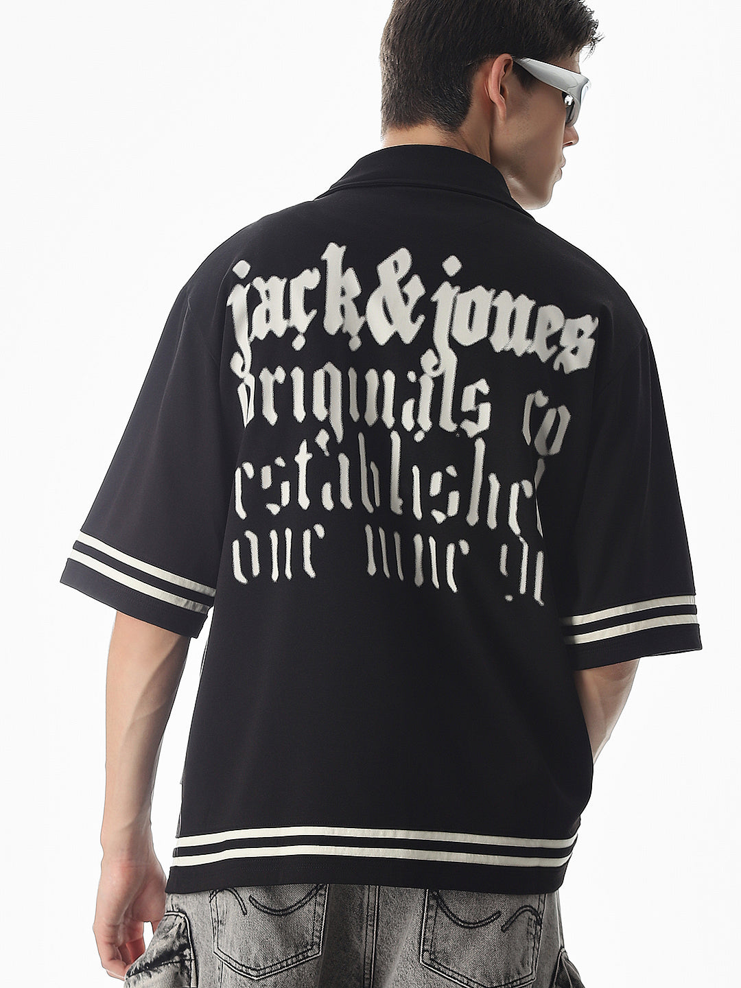 jone　オーダー Buy Black Knit Oversized Shirt for Mens Online at Jack&Jones