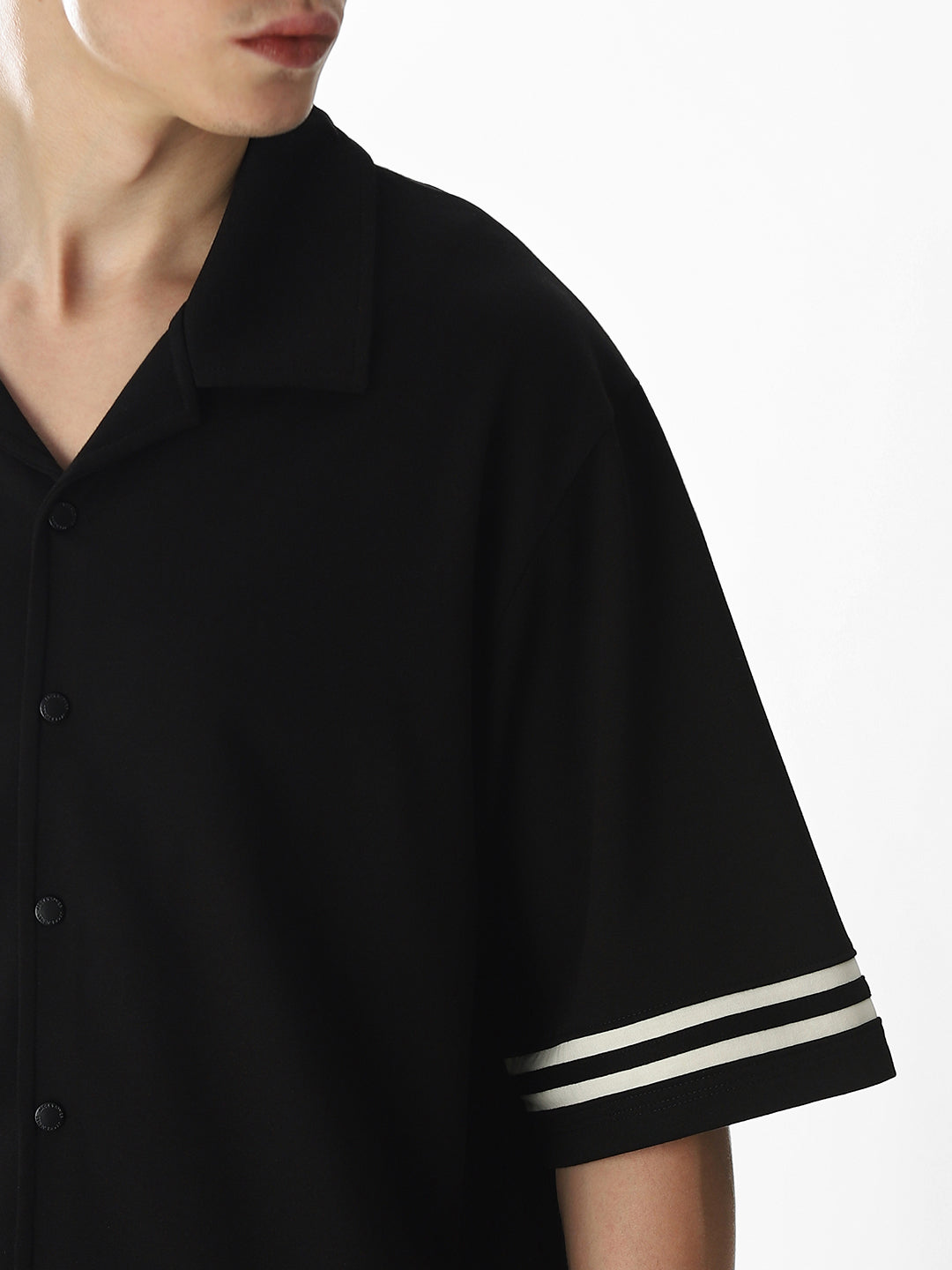 Black Knit Oversized Shirt