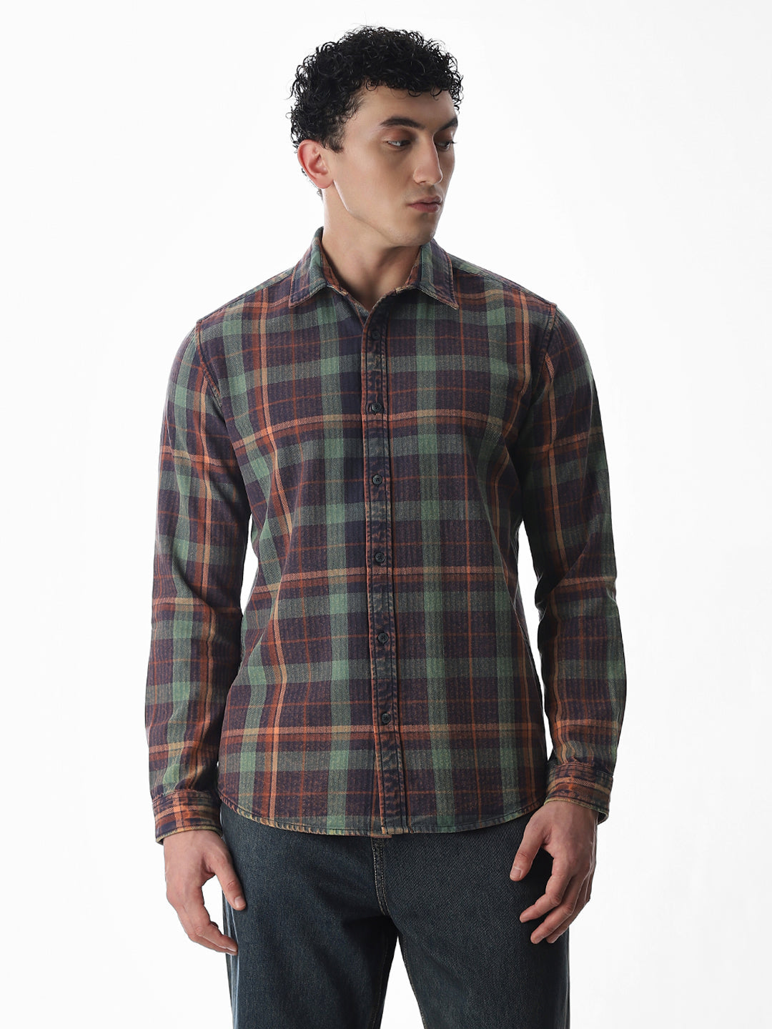 Multi-Colour Check Cotton Shirt