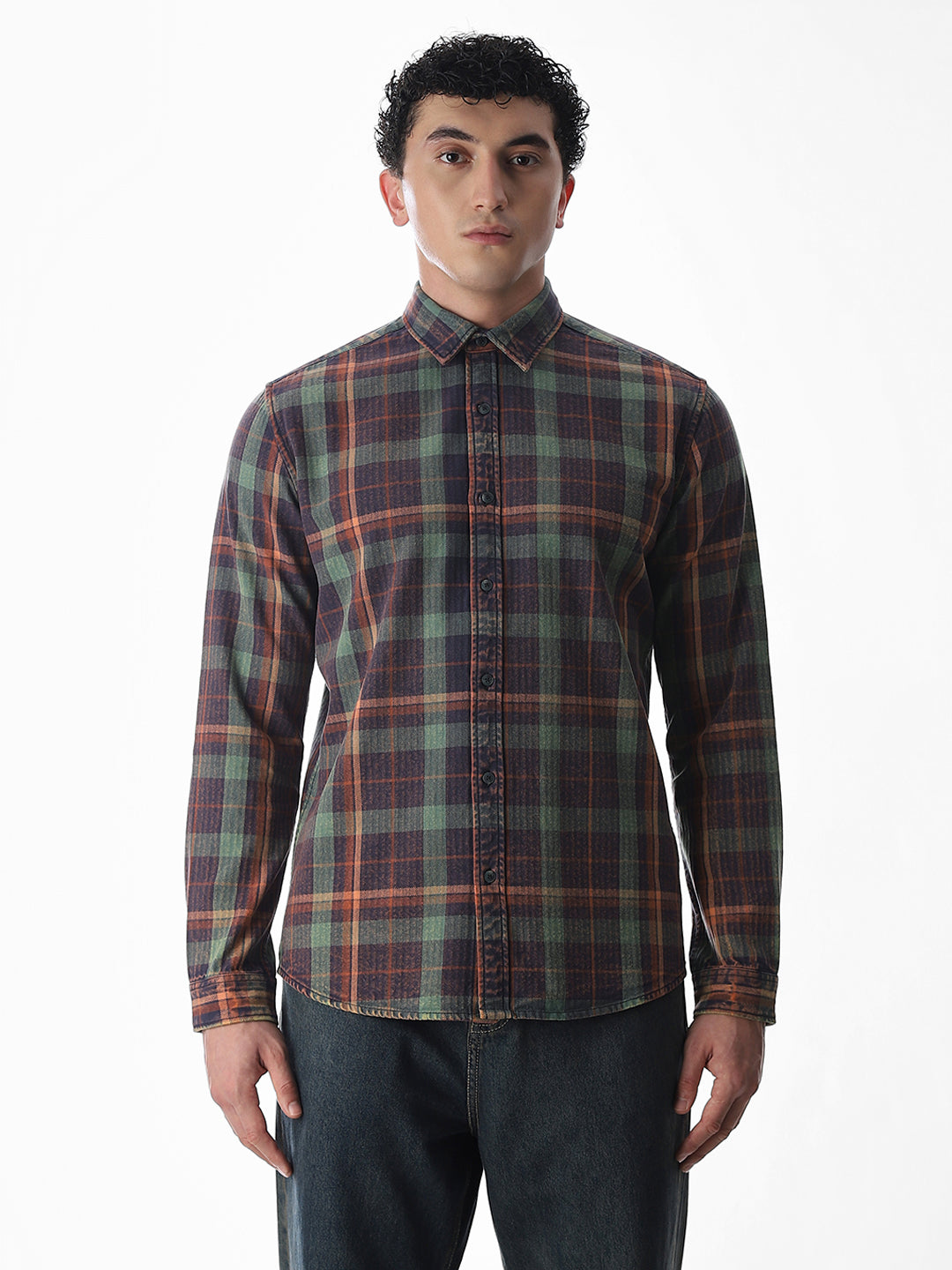 Multi-Colour Check Cotton Shirt