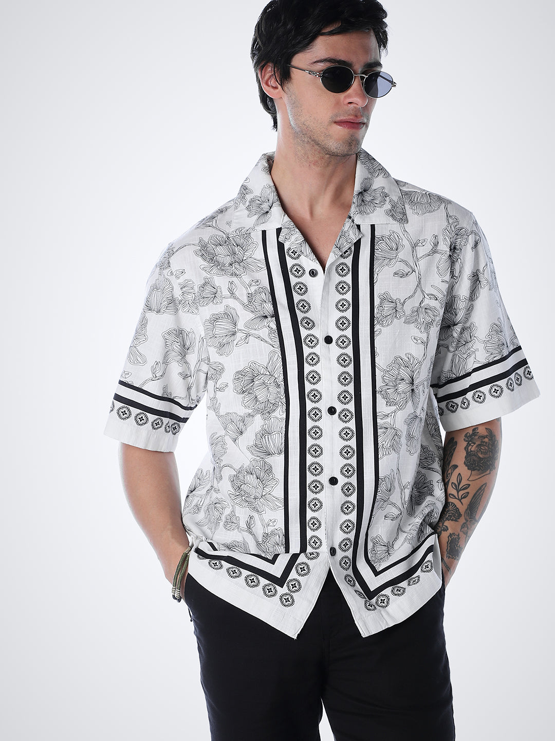 Floral Cotton Oversized Shirt