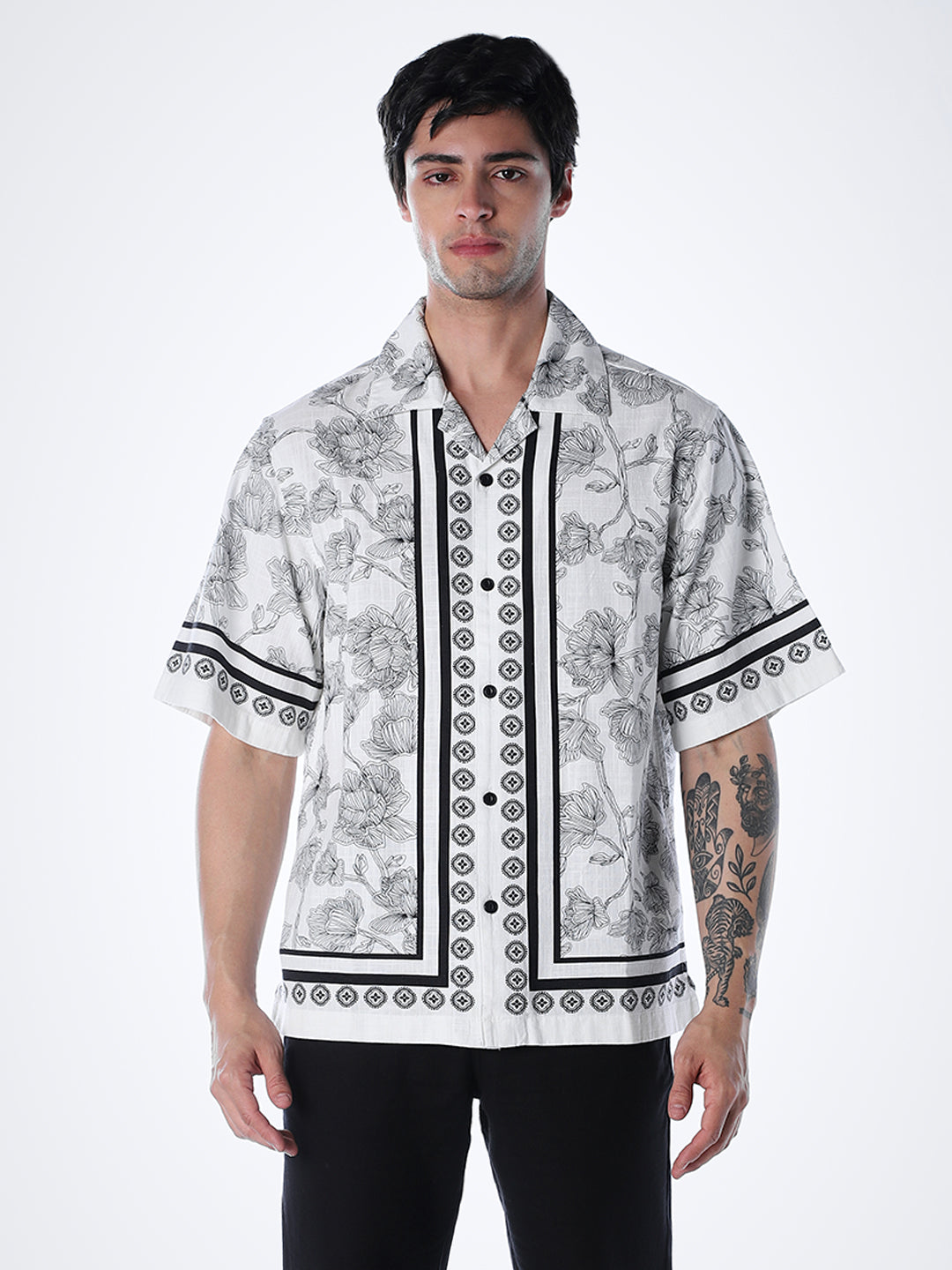 Floral Cotton Oversized Shirt