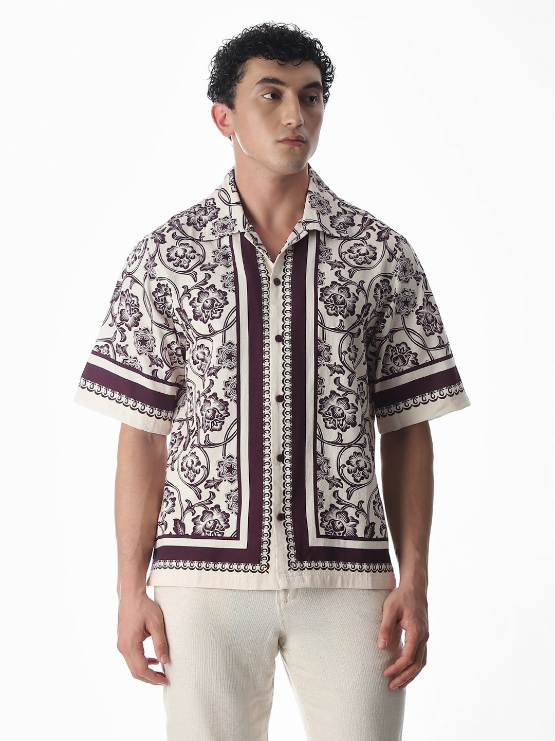 Printed Drop Shoulder Oversized Shirt