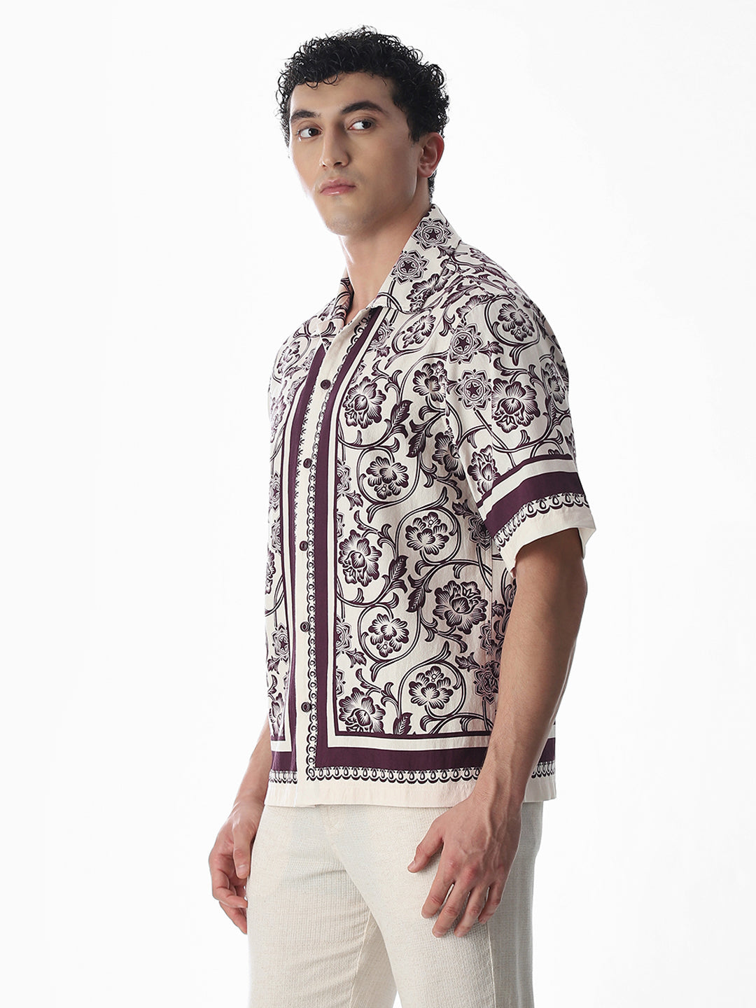 Printed Drop Shoulder Oversized Shirt