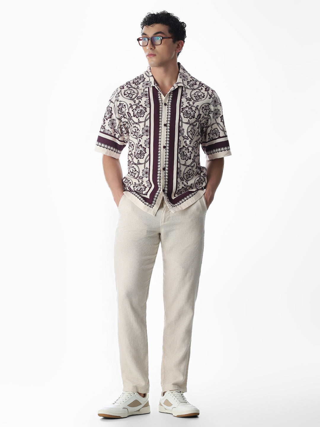 Printed Drop Shoulder Oversized Shirt