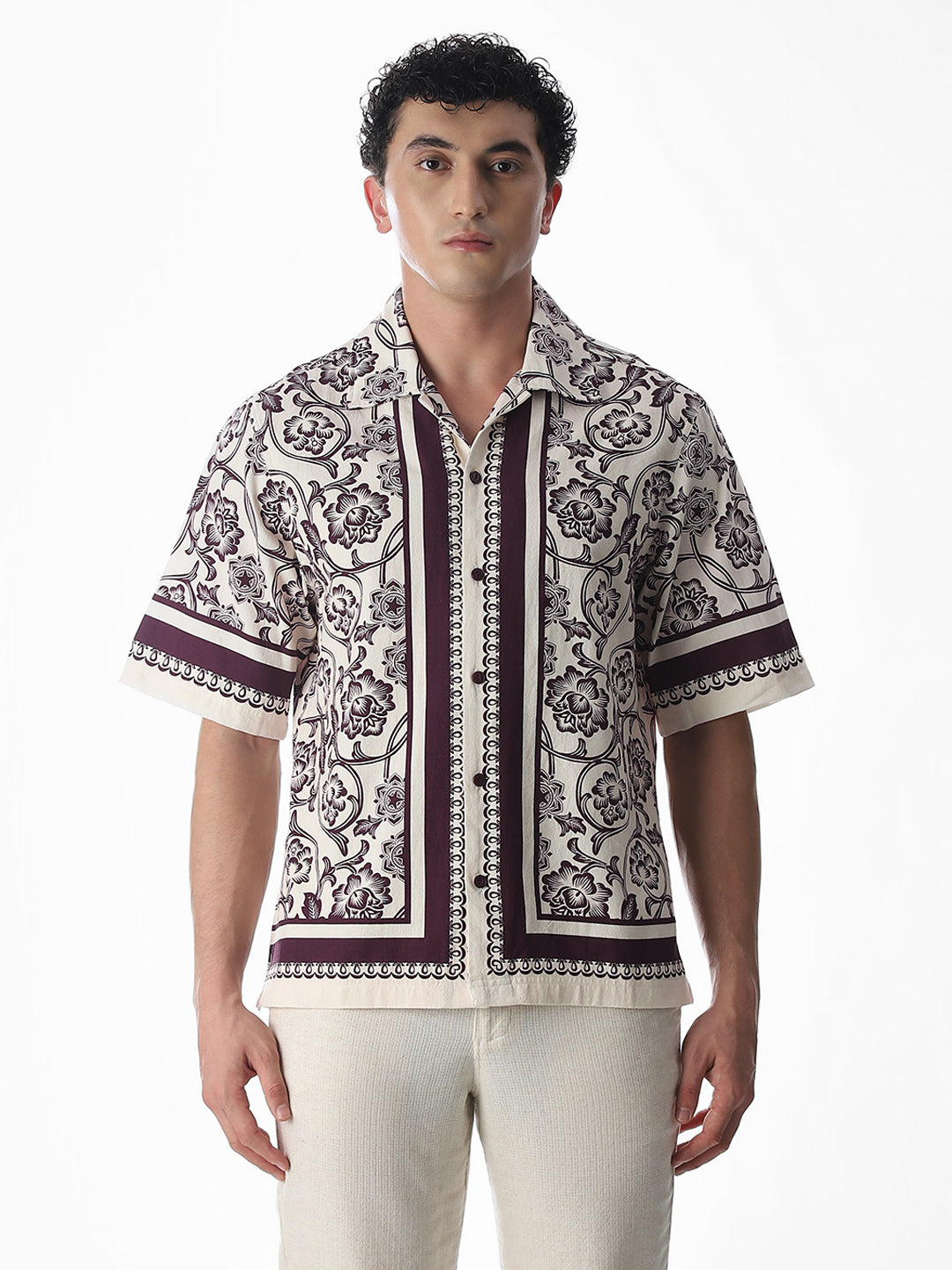 Printed Drop Shoulder Oversized Shirt