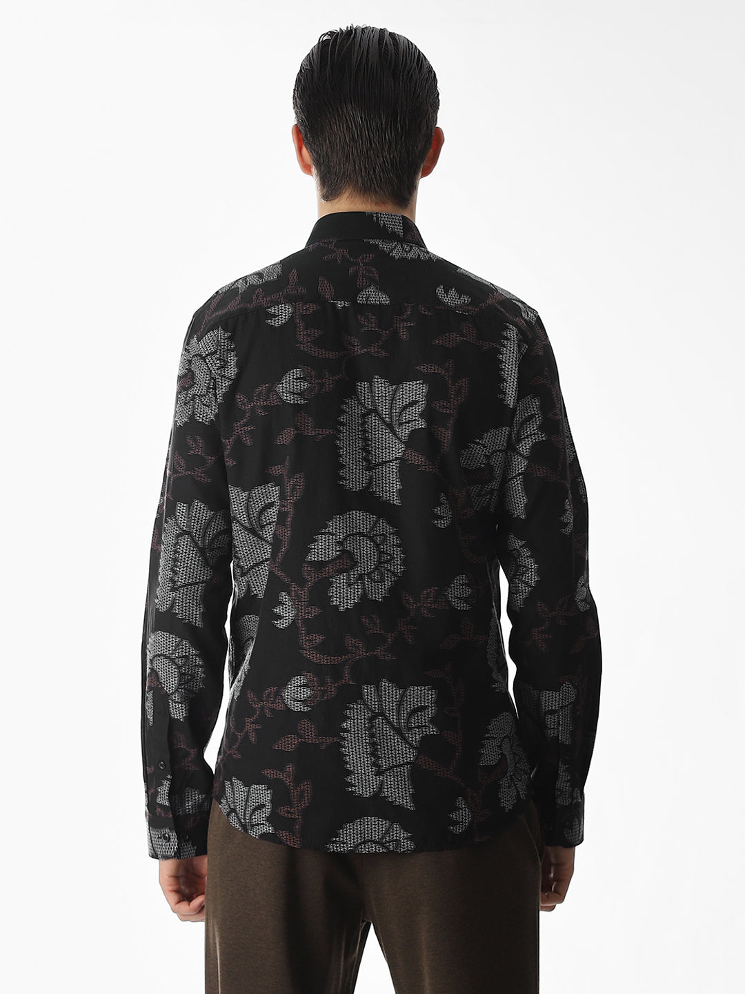 Black Jacquard Cotton Shirt