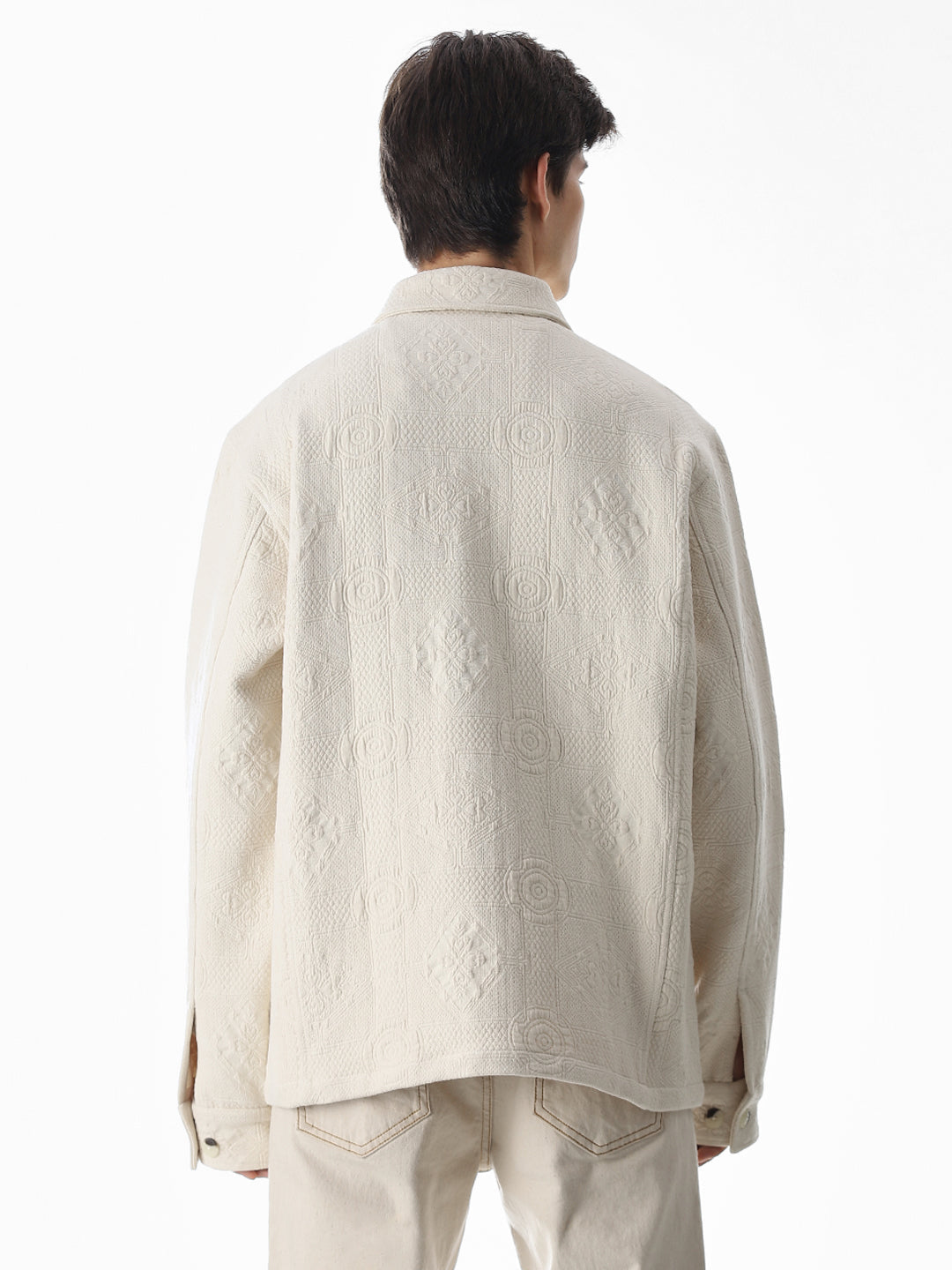 Off-White Cotton Front-open Overshirt