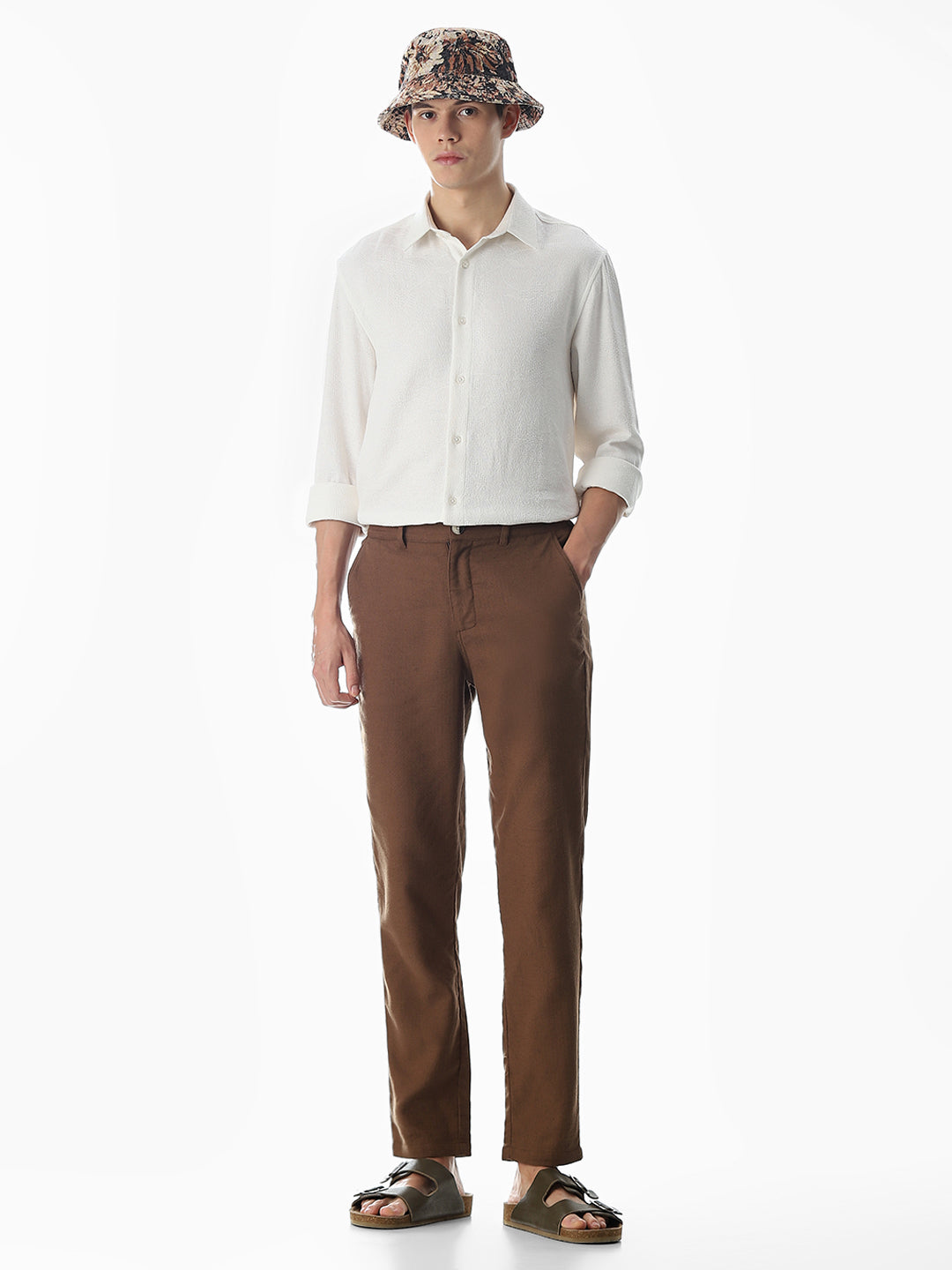 White Cotton Slim Fit Shirt