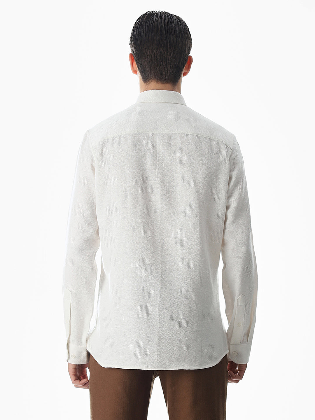 White Cotton Slim Fit Shirt
