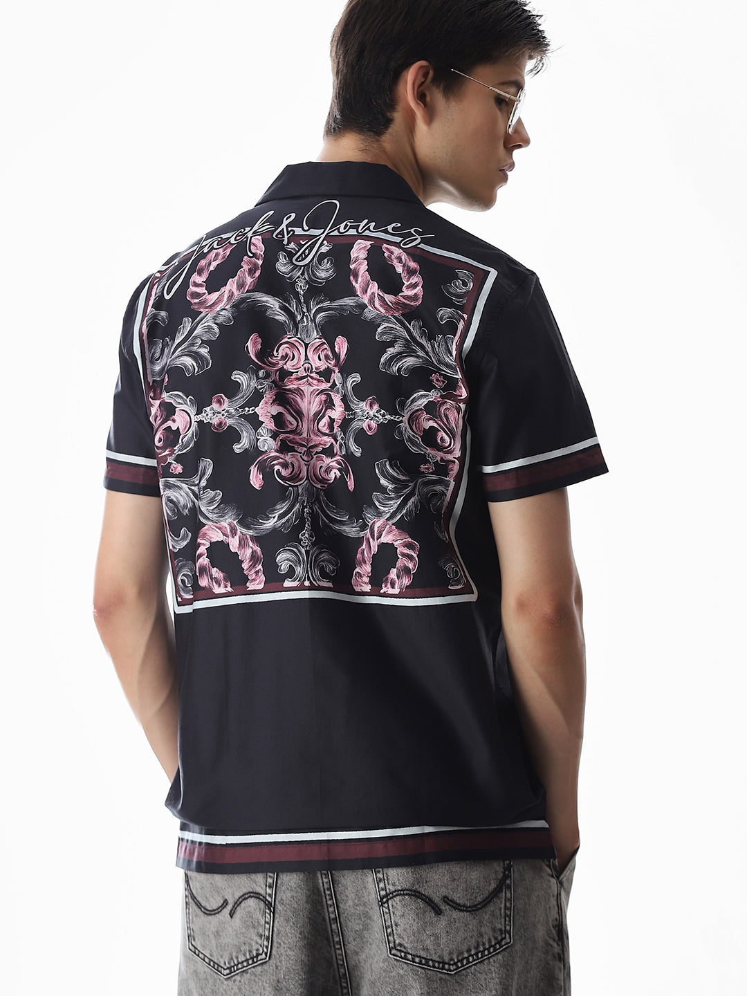 Black Resort Collar Comfort Fit Shirt