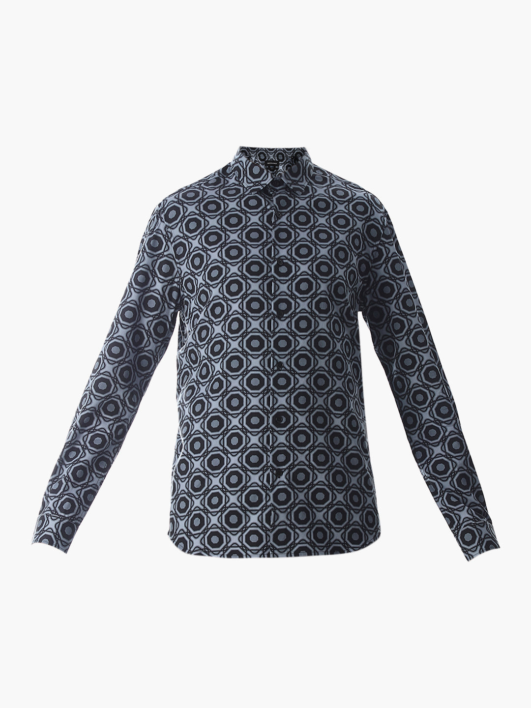 Grey Printed Cotton Shirt