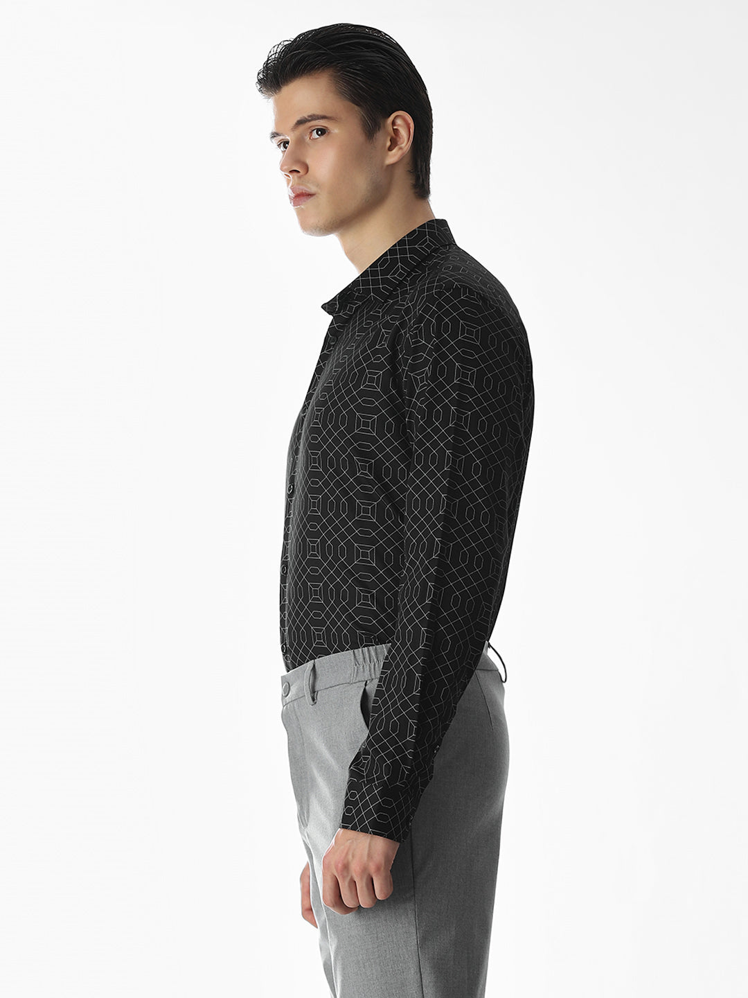 Black Printed Cotton Shirt