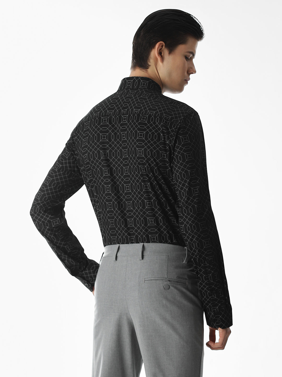 Black Printed Cotton Shirt