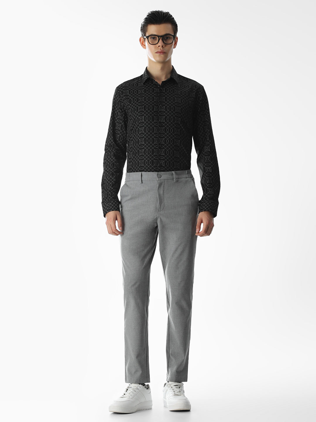 Black Printed Cotton Shirt