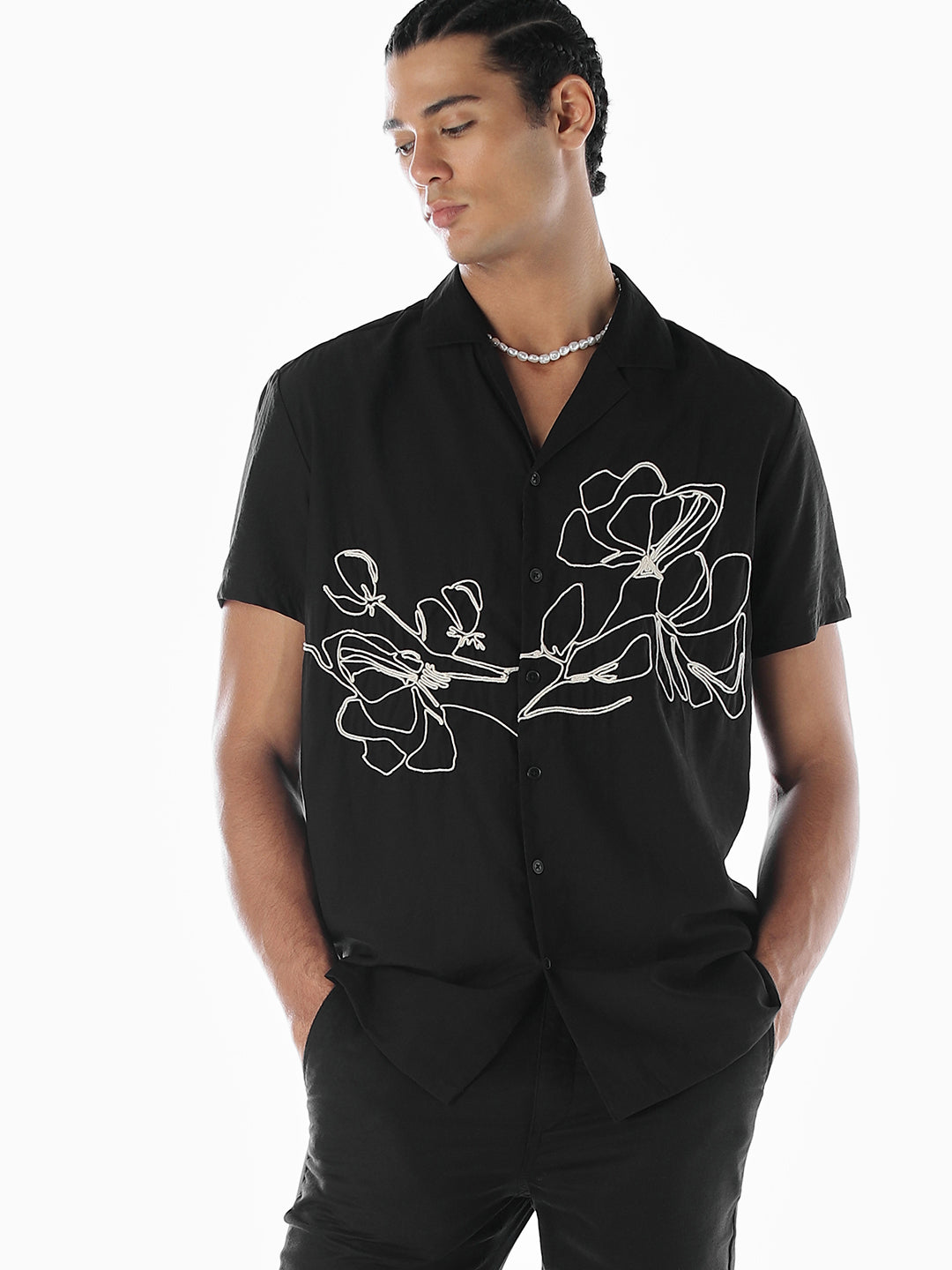 Embroidered Short Sleeves Shirt