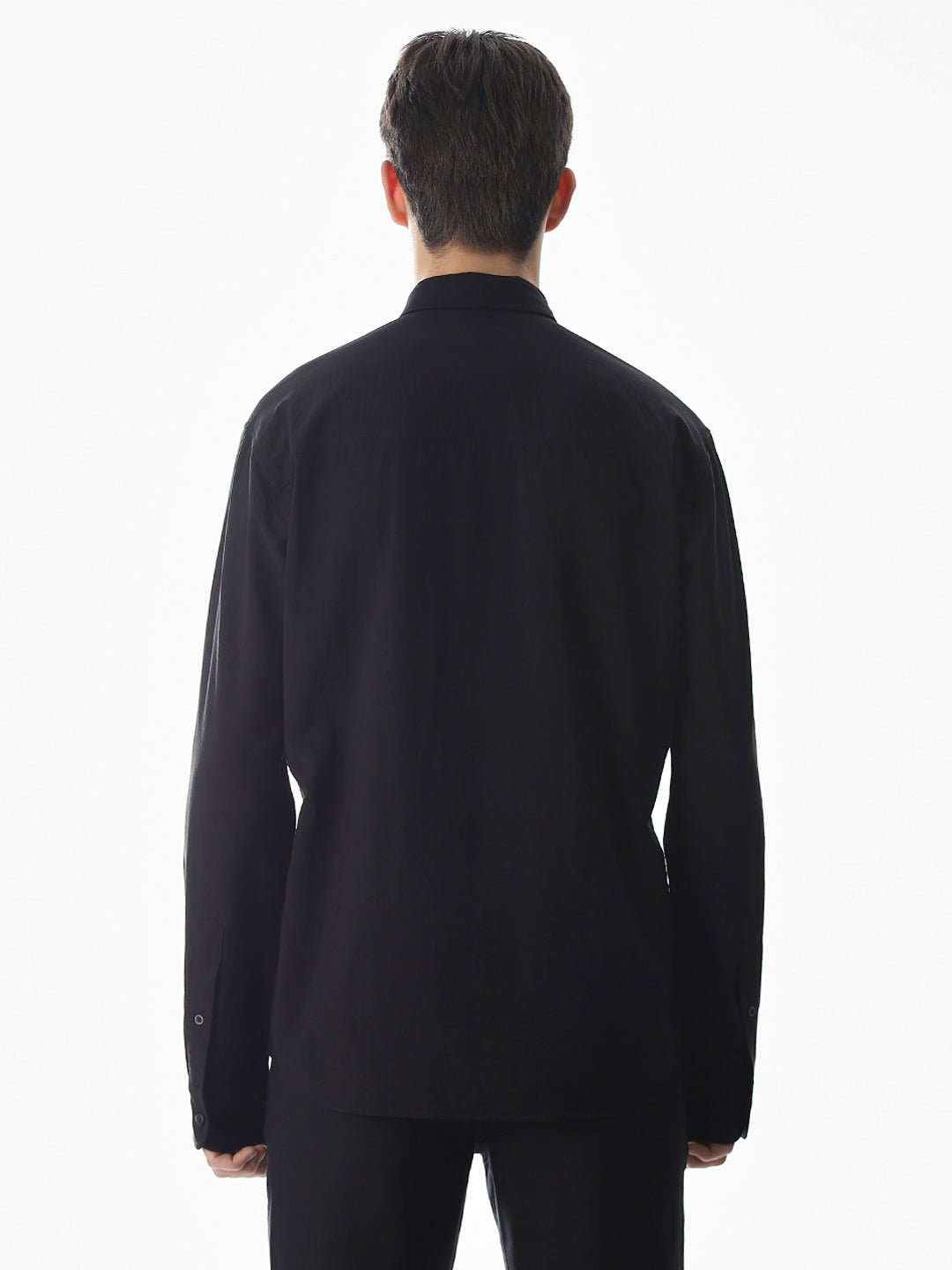 Black Embroidered Slim Fit Shirt