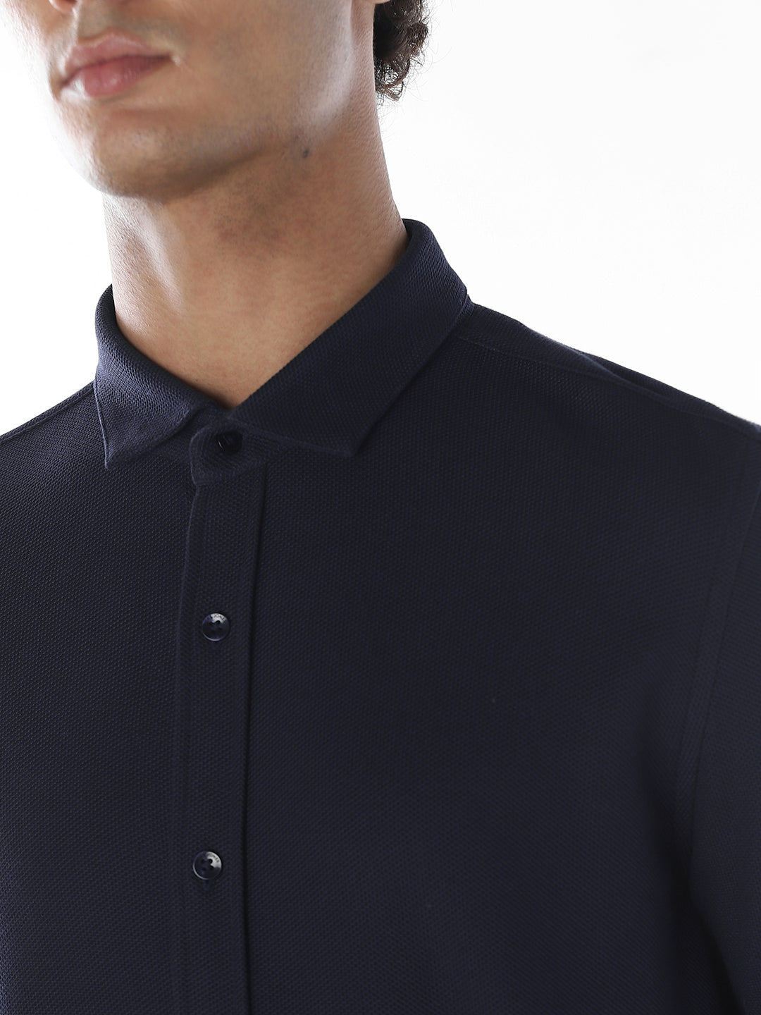 Slim Fit Knitted Cotton Shirt