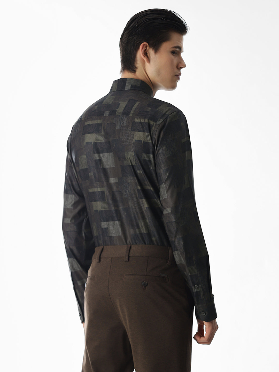 Dark Brown Printed Shirt