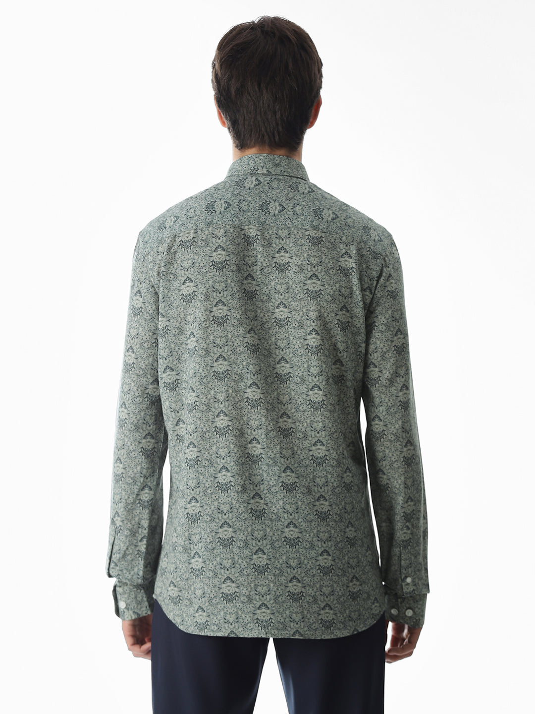 Green Printed Viscose Blend Shirt