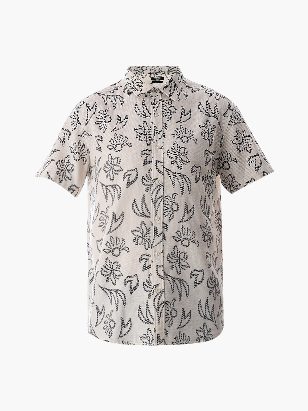 Beige Printed Comfort Fit Shirt