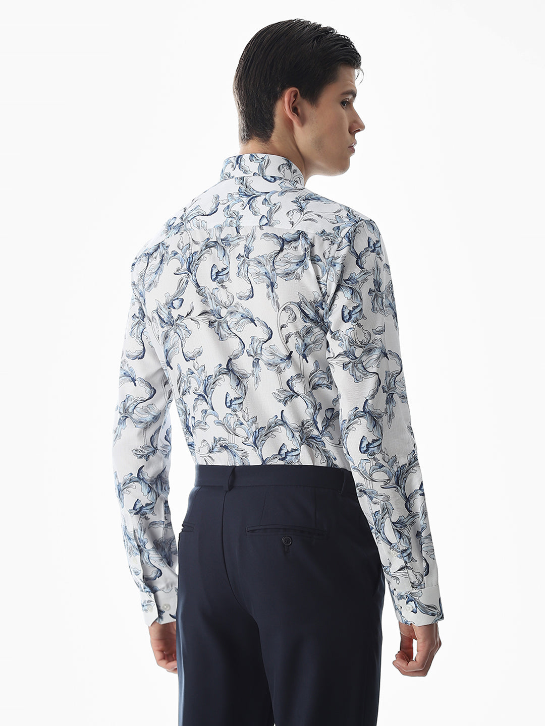 White Printed Cotton Shirt