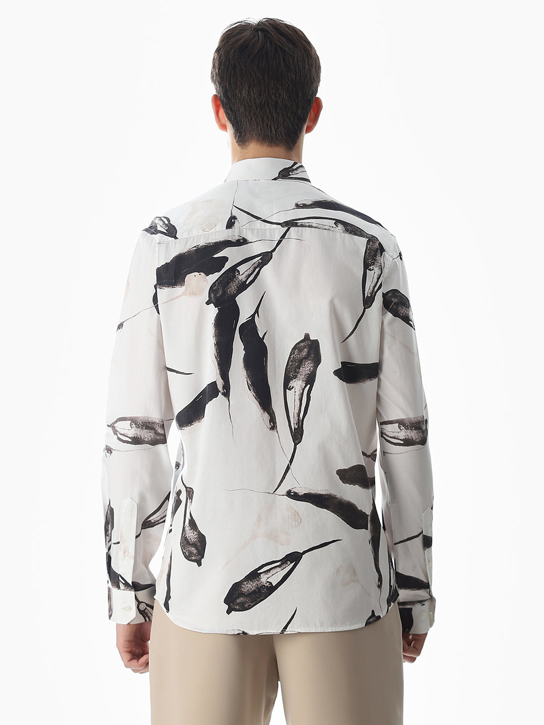 White Printed Cotton Shirt