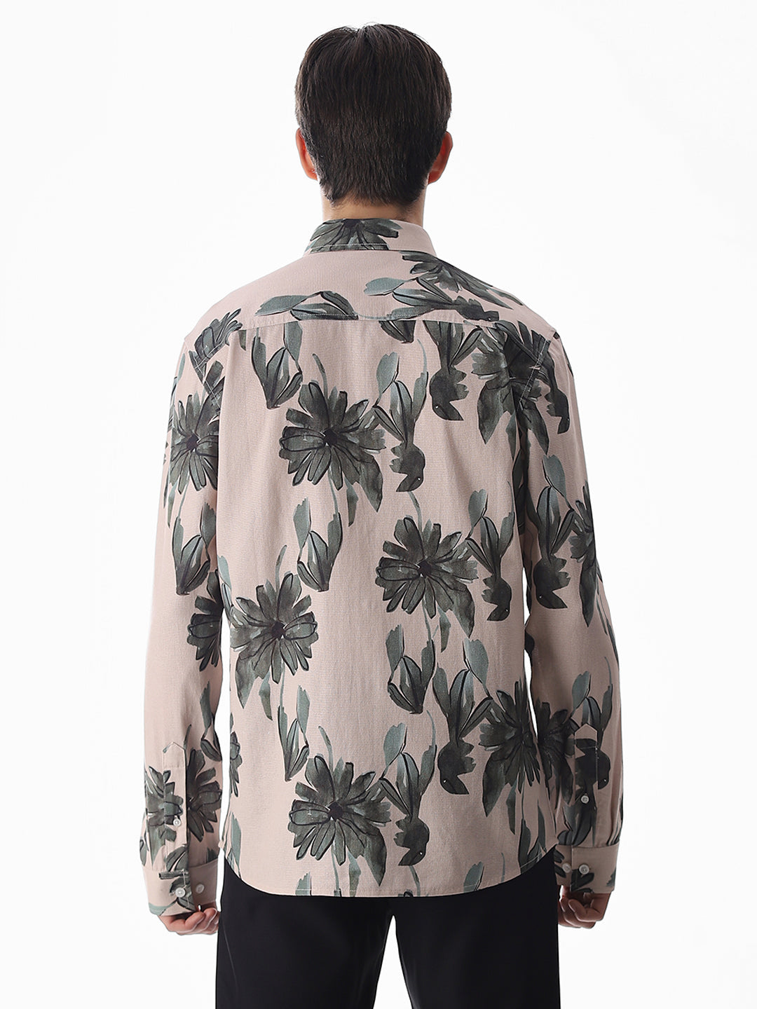 Olive Cotton Slim Fit Shirt