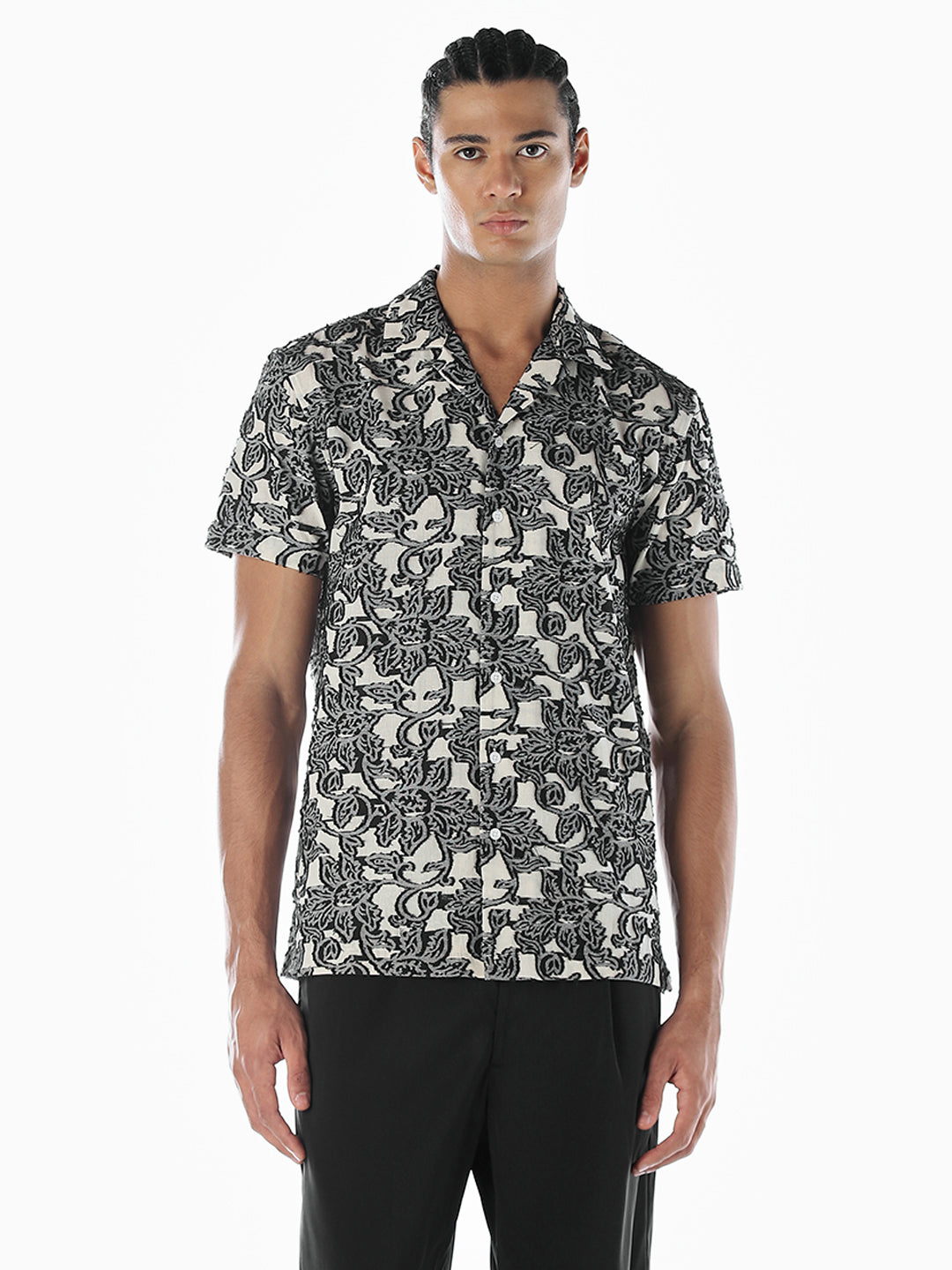 Jacquard Printed Comfort Fit Shirt