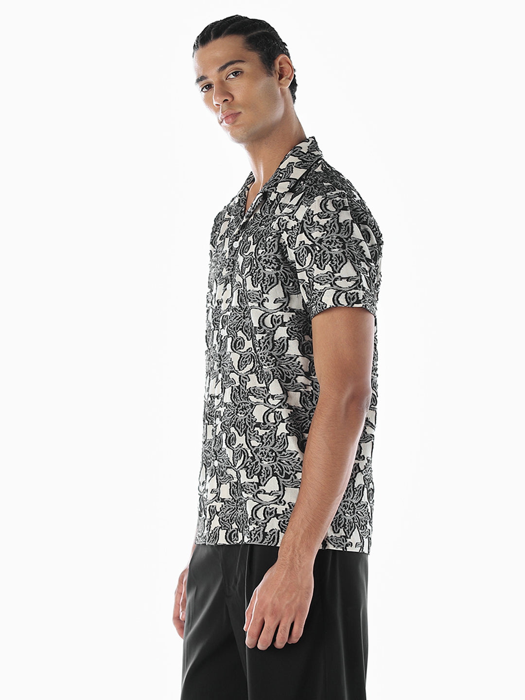 Jacquard Printed Comfort Fit Shirt