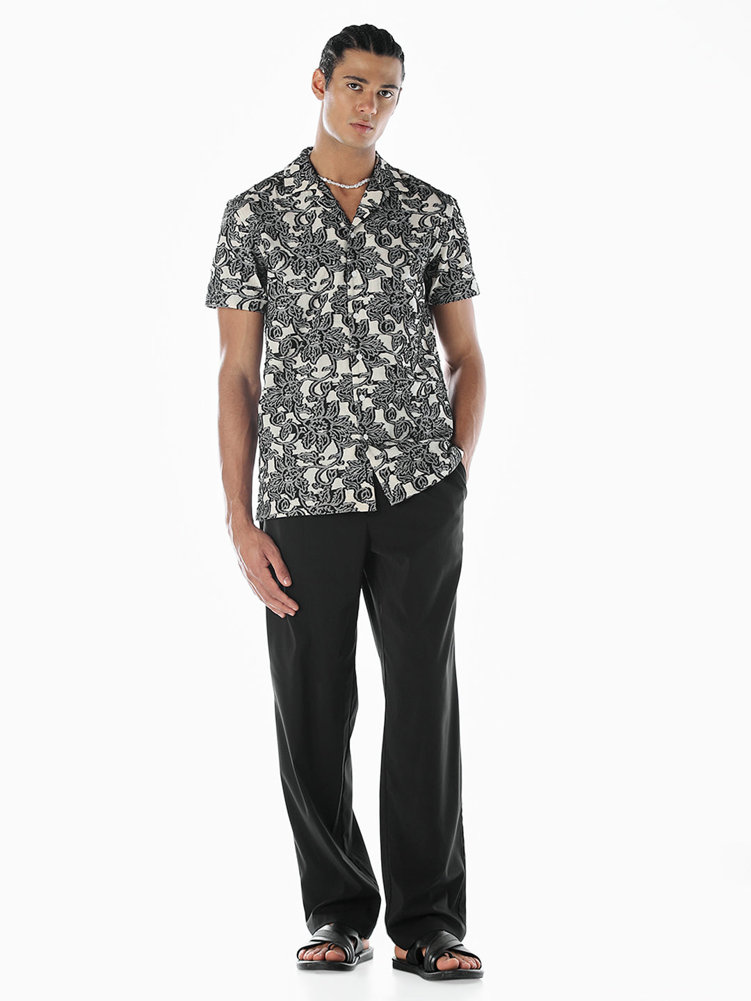 Jacquard Printed Comfort Fit Shirt