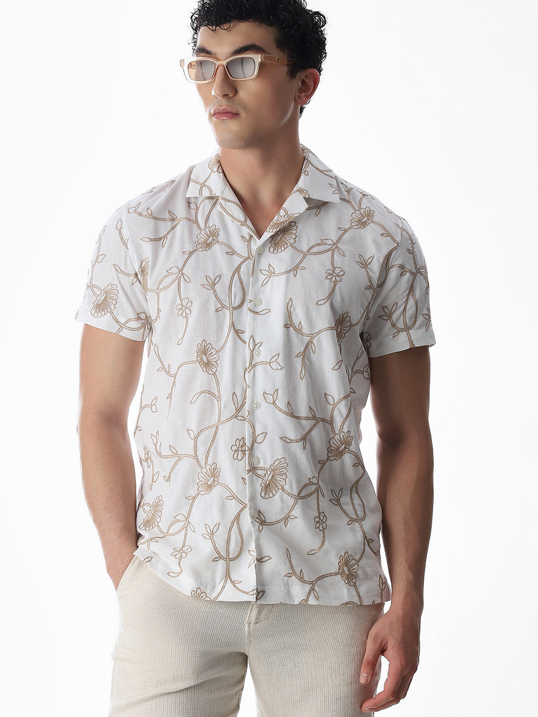 Embroidered Cotton Comfort Fit Shirt