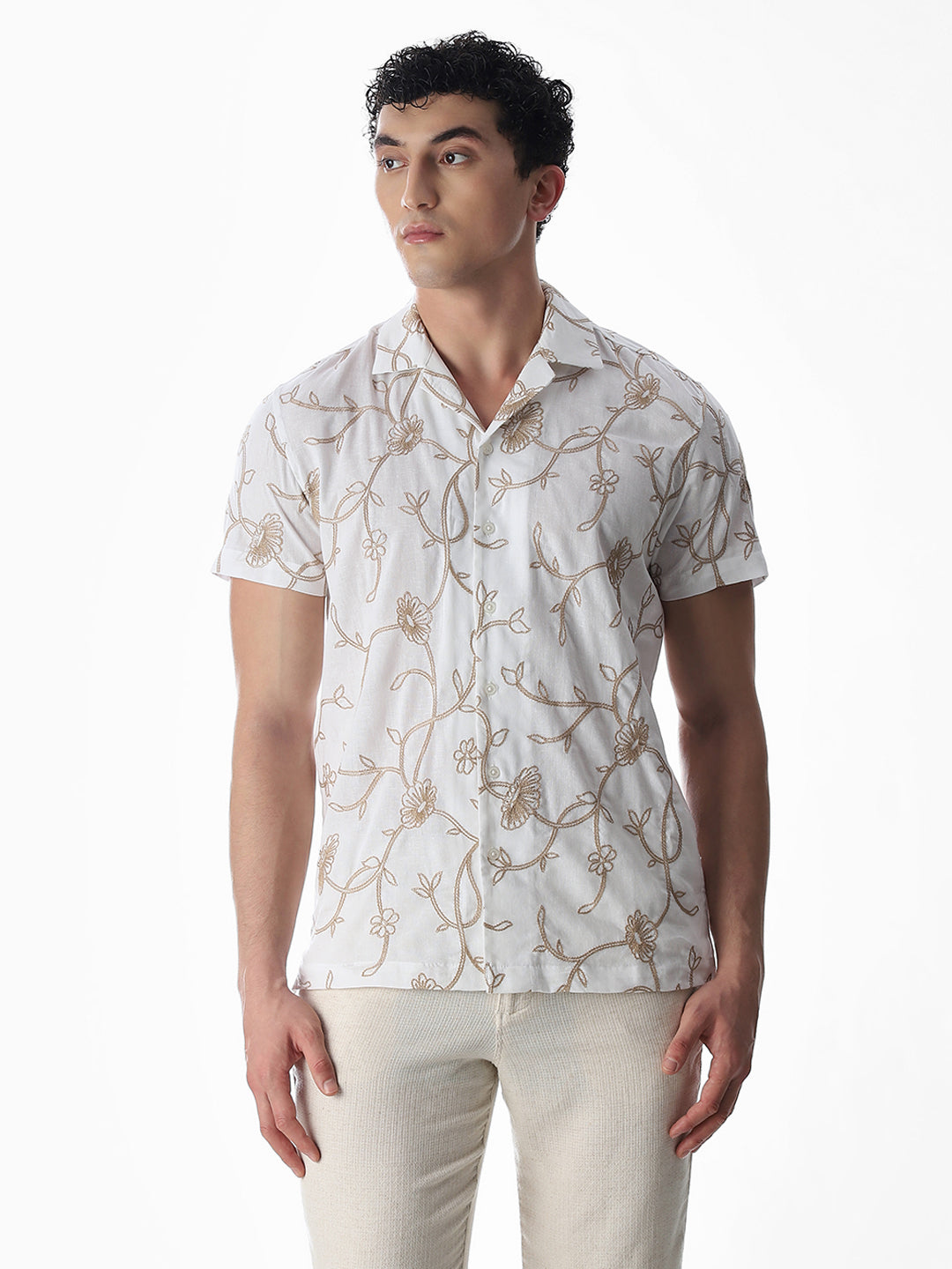Embroidered Cotton Comfort Fit Shirt