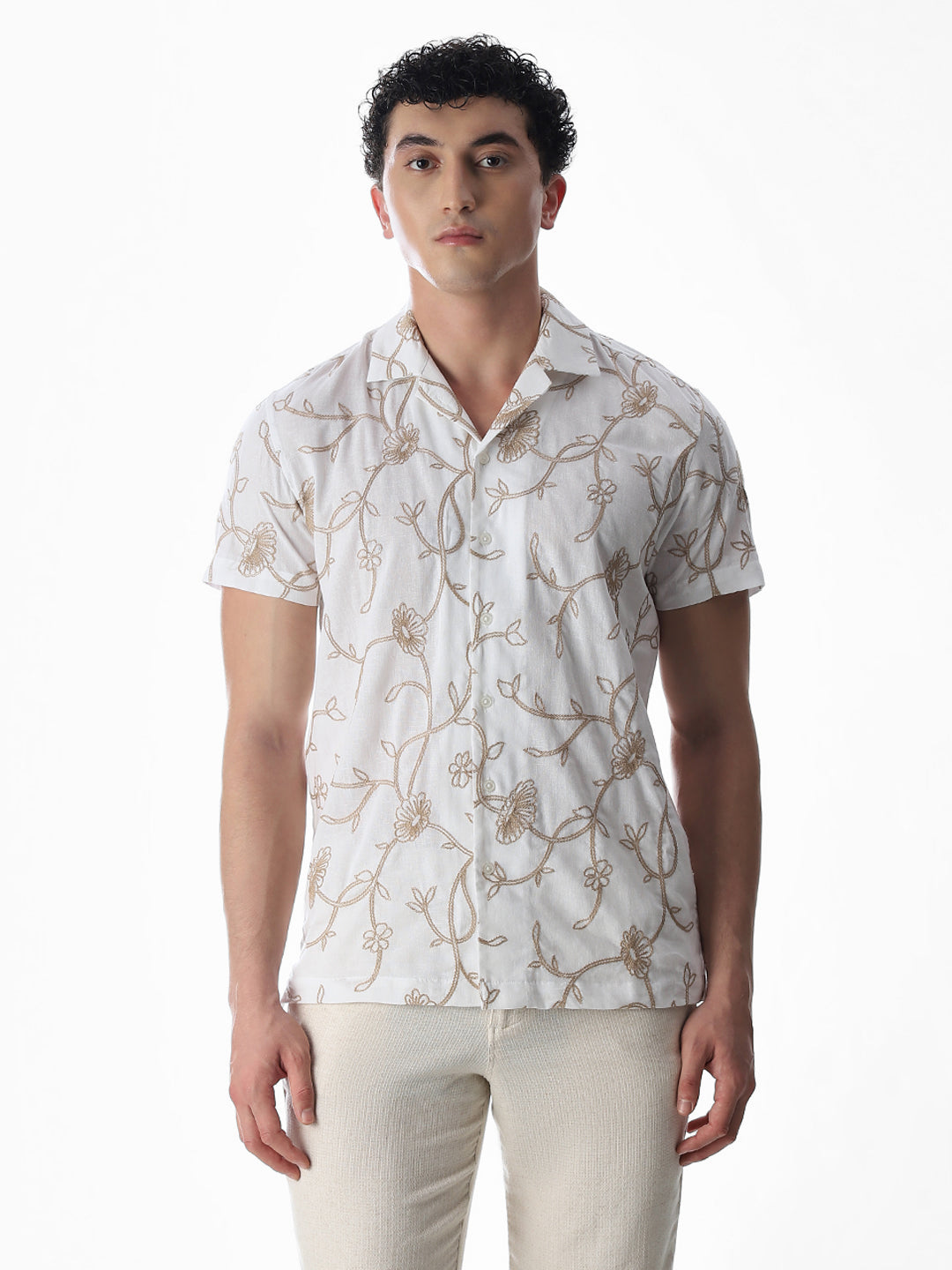 Embroidered Cotton Comfort Fit Shirt
