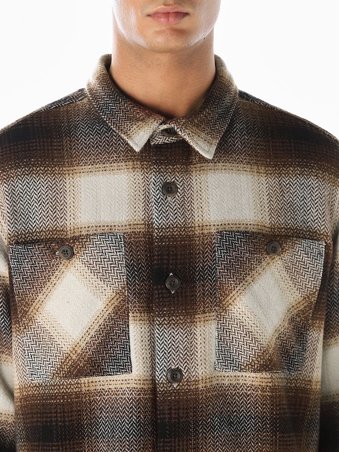 Check Oversized Cotton Shirt