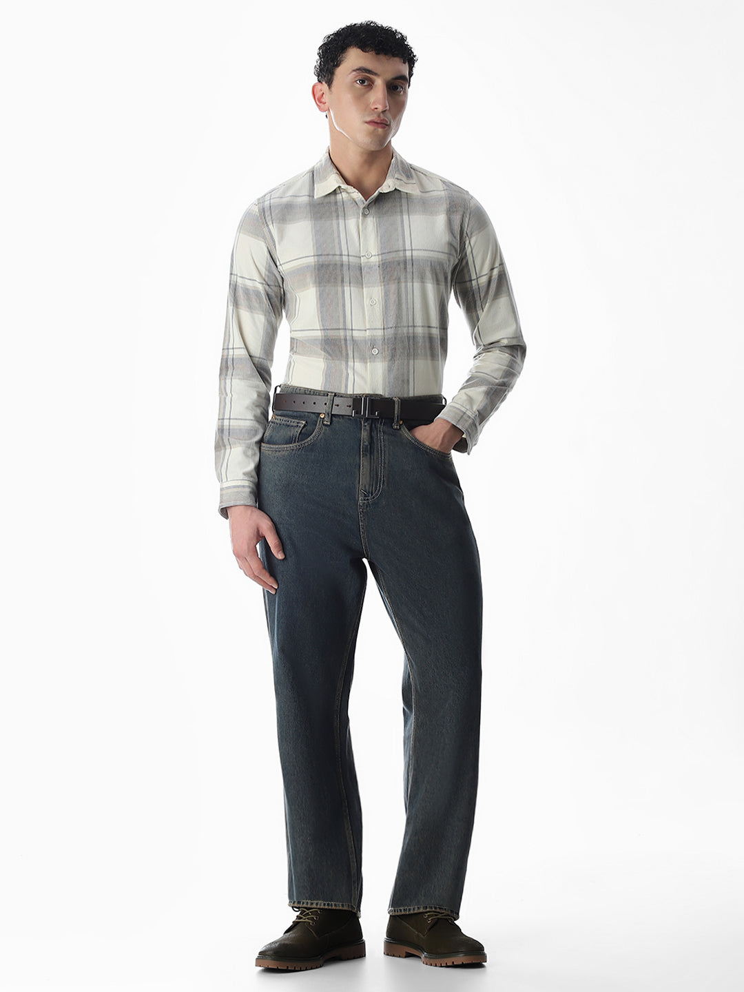 Check Print Cotton Shirt