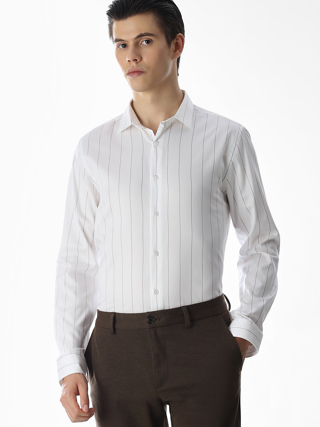 White Striped Cotton Shirt