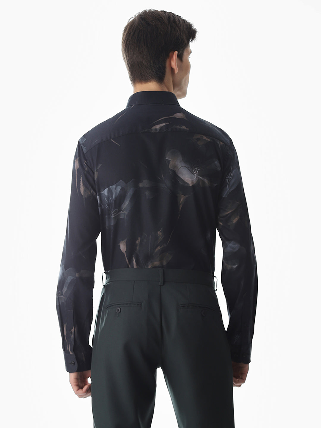 Black Floral Cotton Shirt