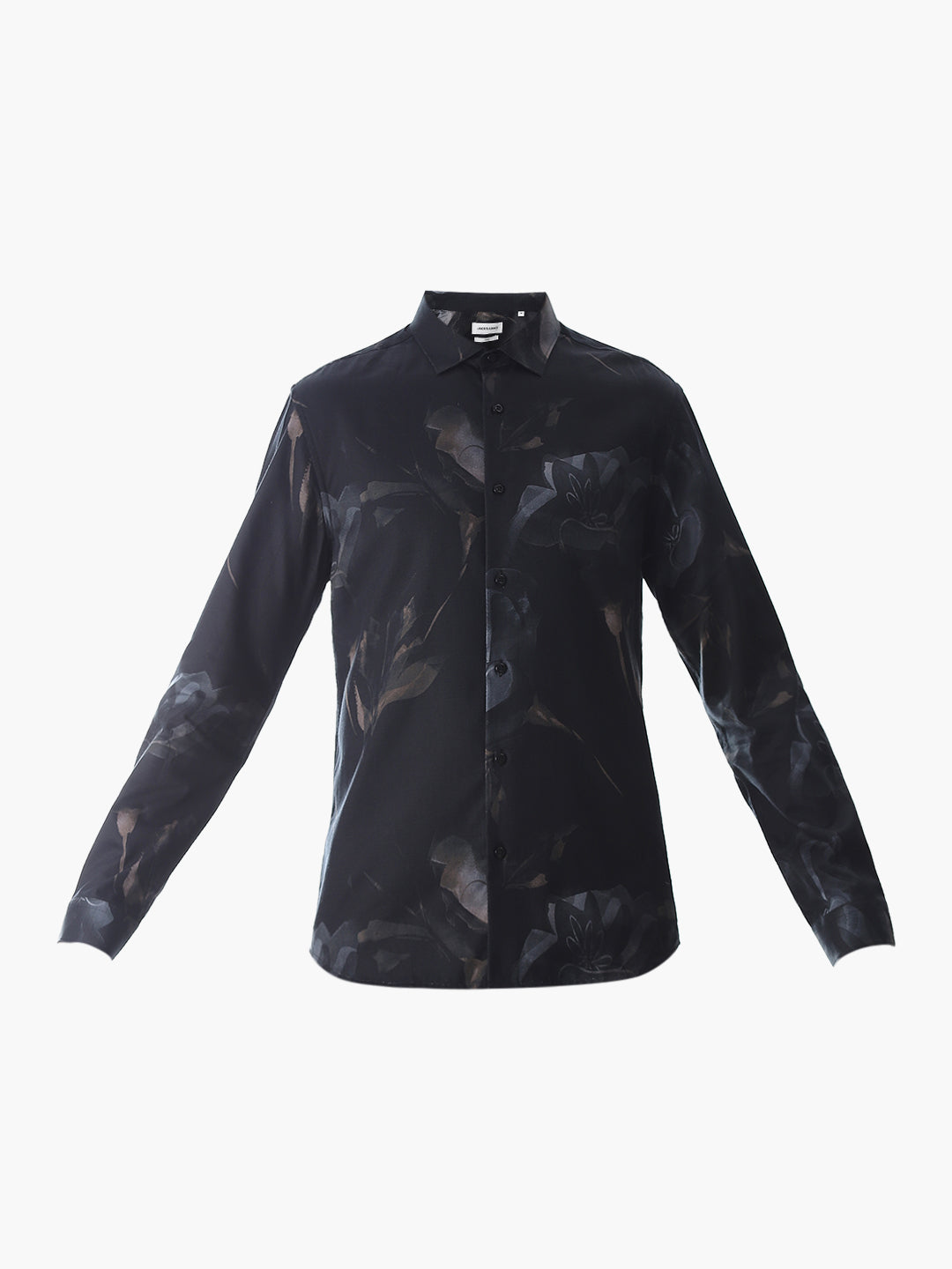 Black Floral Cotton Shirt