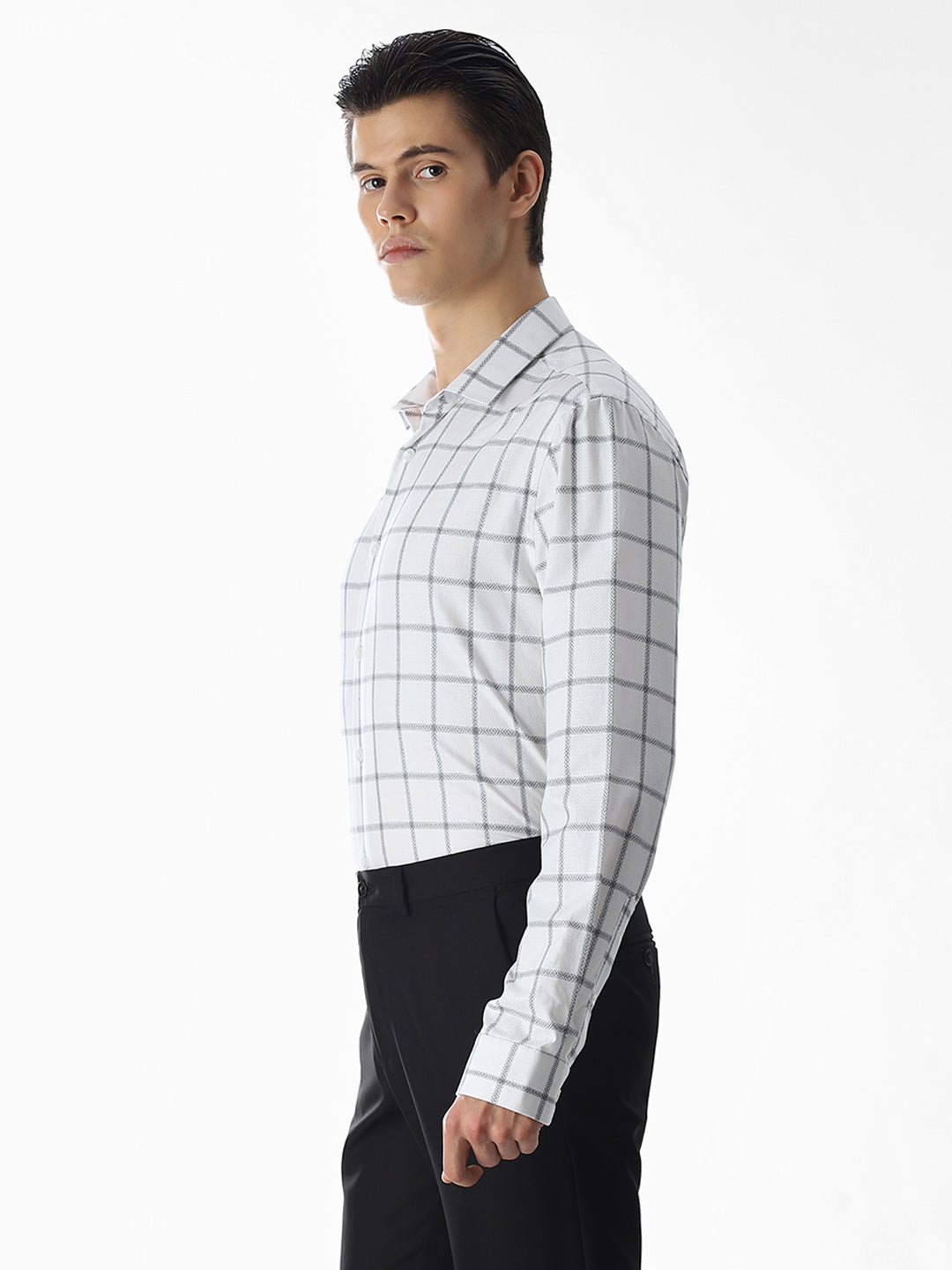 White Check Cotton Shirt