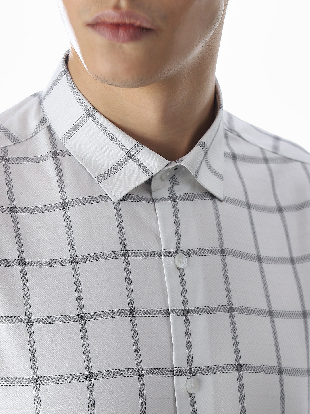 White Check Cotton Shirt