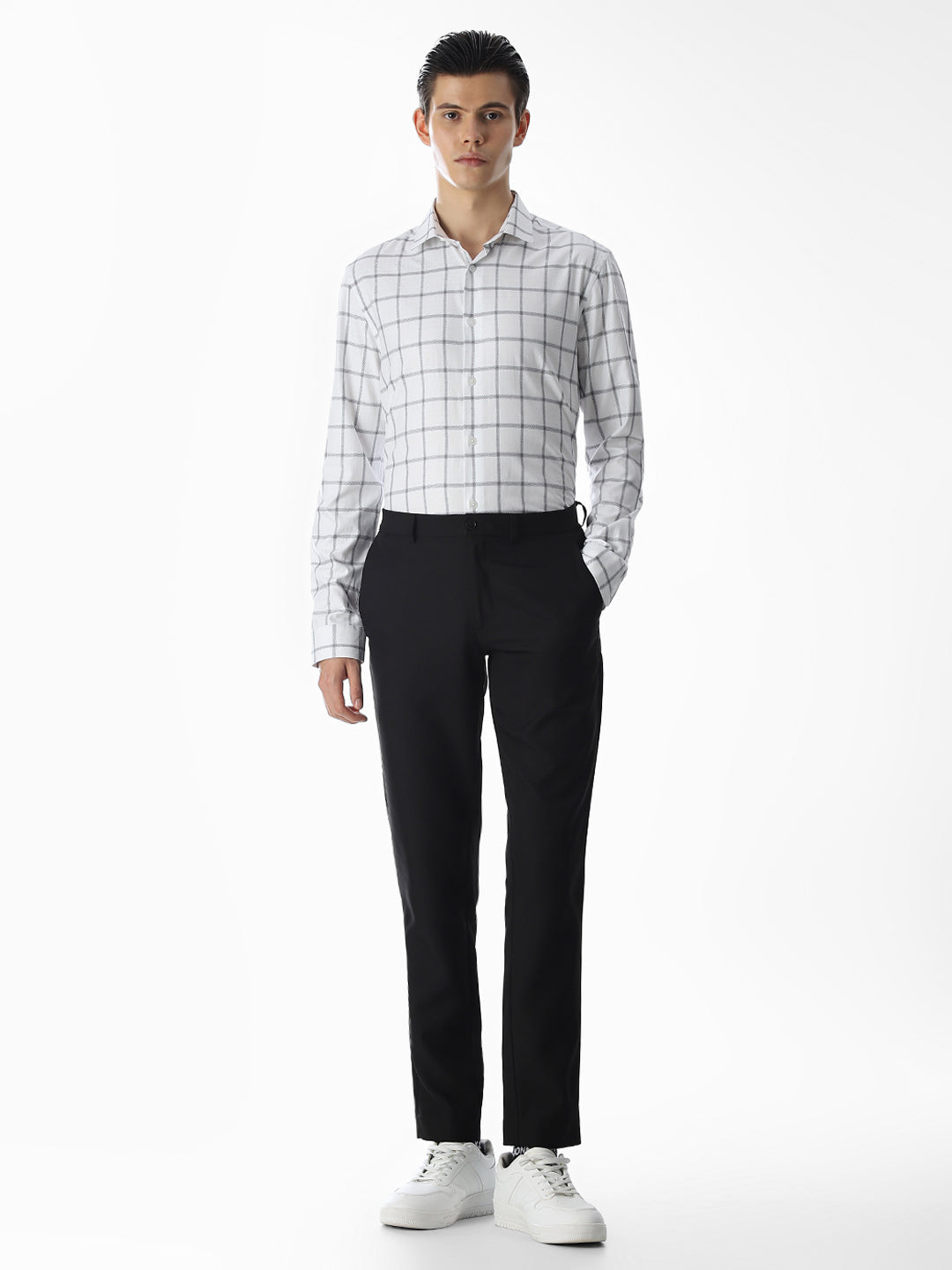 White Check Cotton Shirt