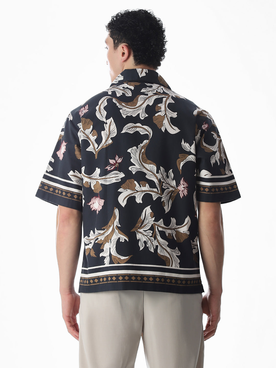 Printed Oversized Short Sleeves Shirt