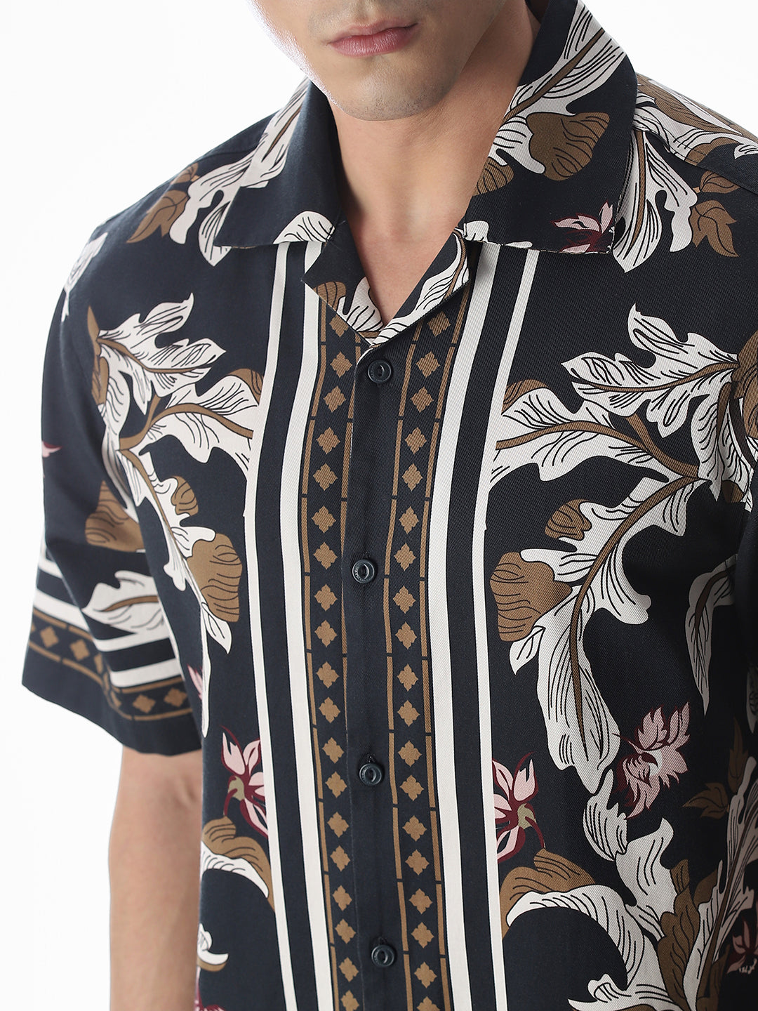 Printed Oversized Short Sleeves Shirt