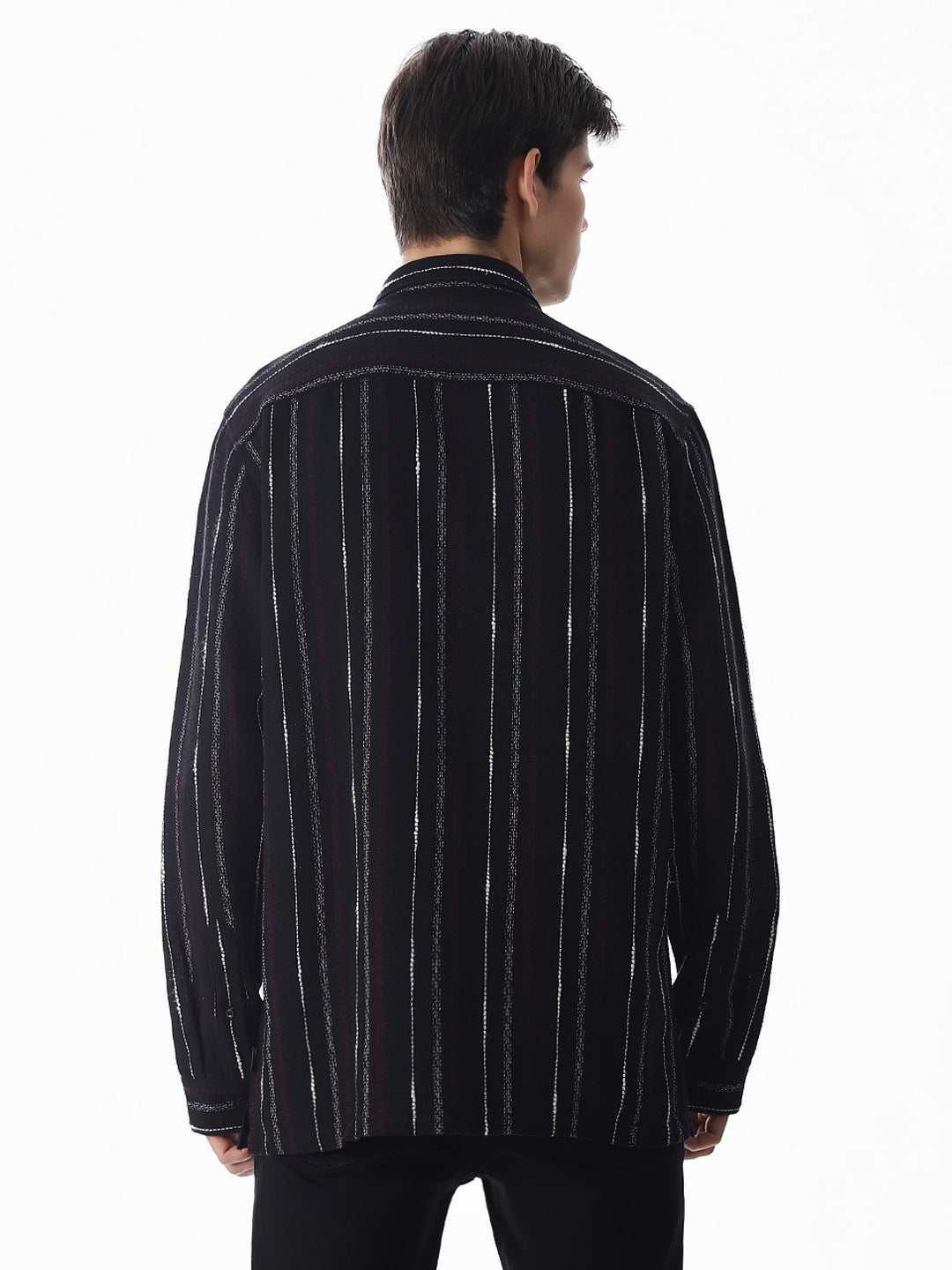 Black Striped Cotton Shirt