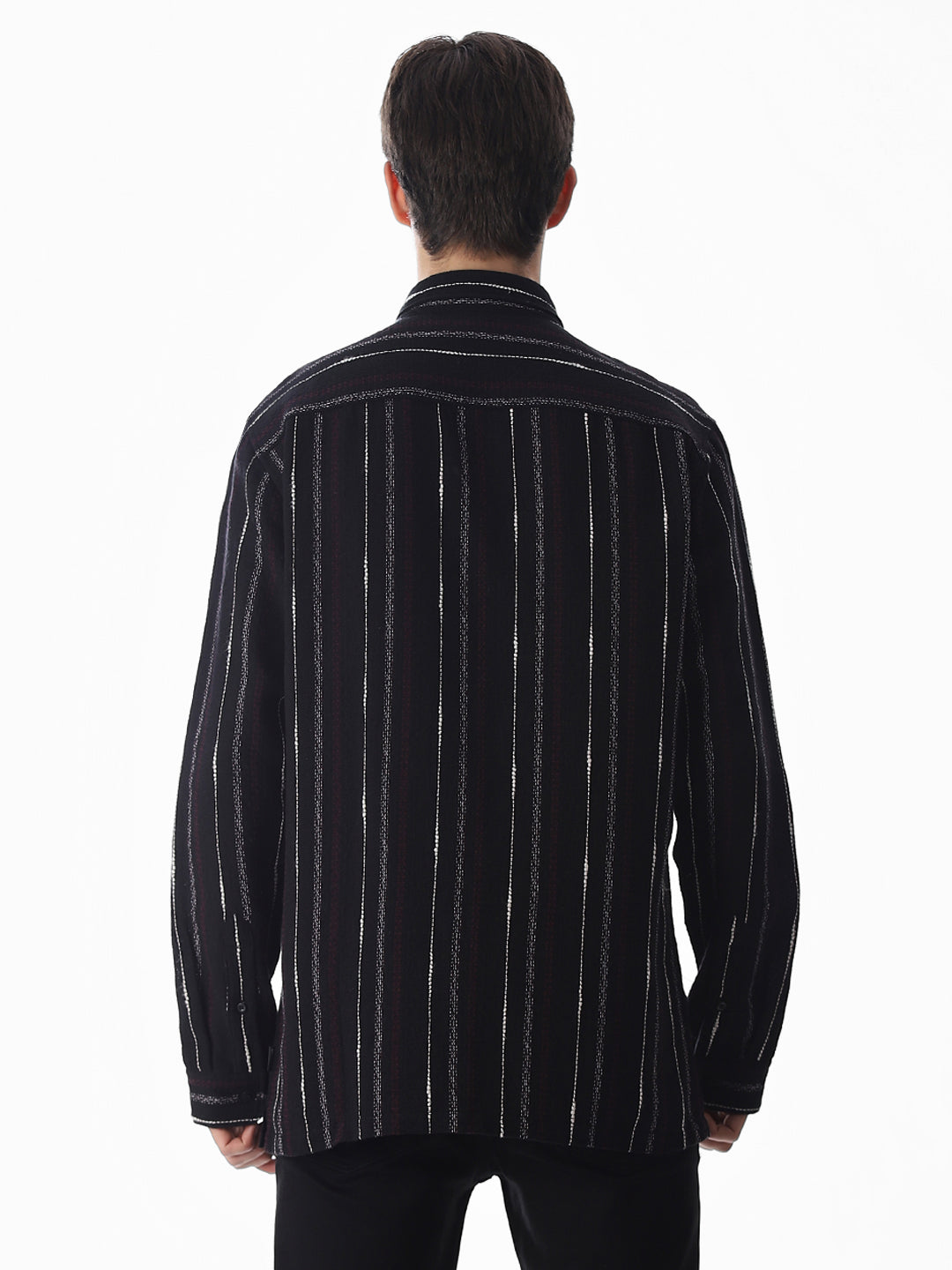 Black Striped Cotton Shirt