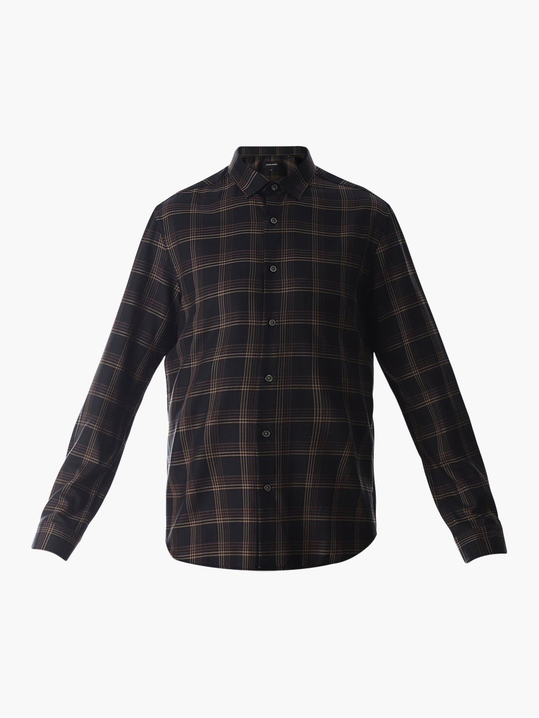 Dark Brown Check Cotton Shirt