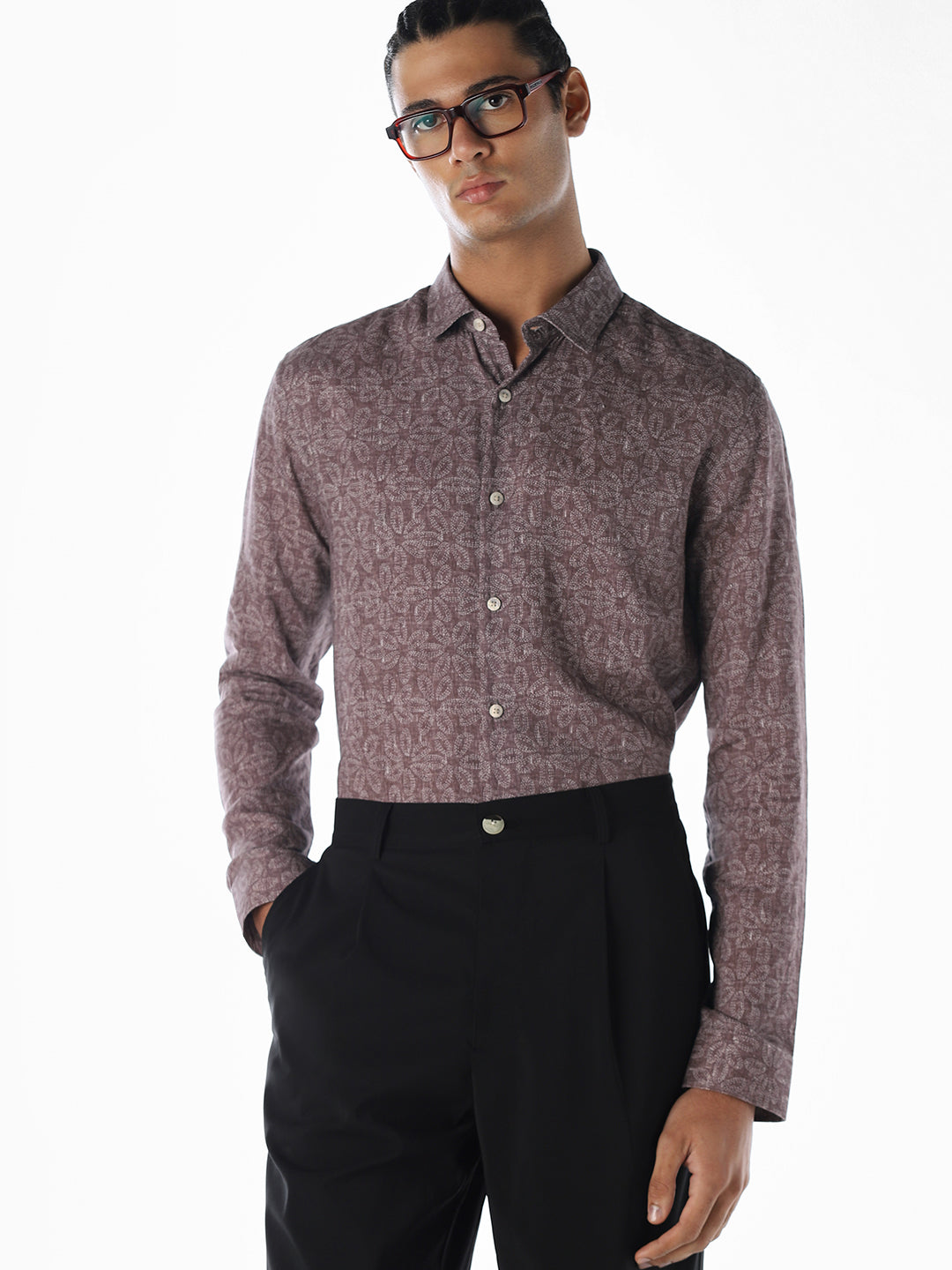 Floral Slim Fit Cotton Shirt