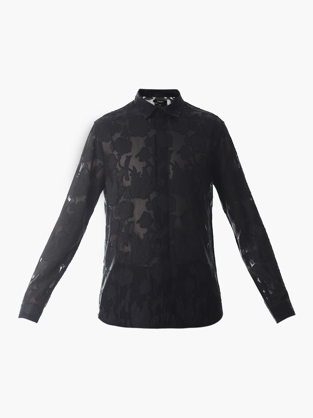 Black Jacquard Slim Fit Shirt