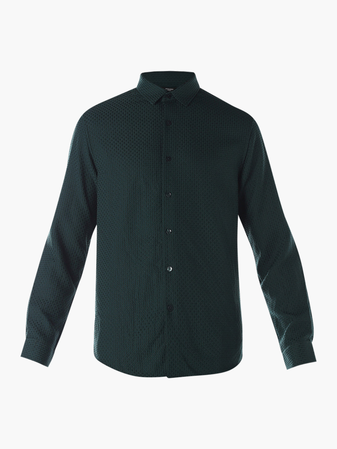 Dobby Slim Fit Green Shirt
